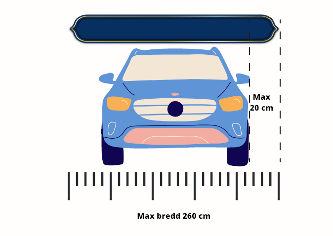 Max som last får sticka ut sidledes om bilen